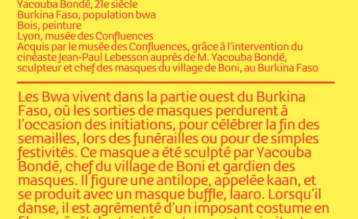 Masque figurant une antilope