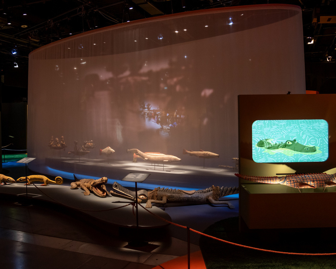Photo de l'espace lié au fleuve Niger dans l'exposition Au Mali