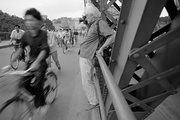 Marc sur le pont Zhuhai-Guangzhou 1993